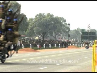 BSF members showing bike stunts one after the another on R-day