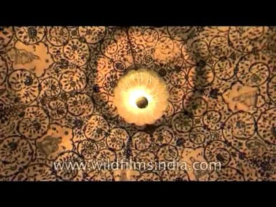 Exquisitely painted walls and ceilings of Samode palace, Jaipur