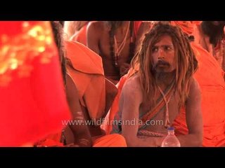 Holy men gathered at Samashti Bhandara during Maha Shivratri