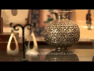Hotel curio shop ear-rings and wares for sale in Samode Palace, Rajasthan