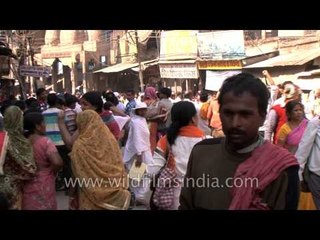 Crowded market in Varanasi