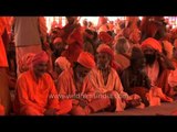 Sadhus waiting for prasad at Samashti Bhandara in Varanasi