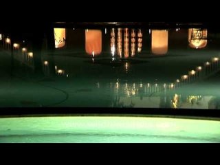 Night lit outdoor Jacuzzi of Samode Palace, Rajasthan