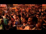 Multitude of people attending Ganga aarti on the Dashaswamedh ghat, Varanasi