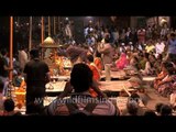 Security announcements being made after Ganag Aarti at Banaras