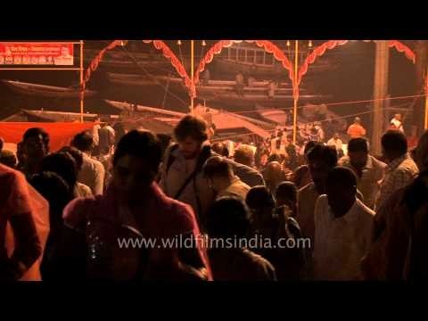 Ganga ghat in Varanasi amassed with devotees for witnessing the evening Aarti!