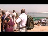 Ghats leading to river Ganges in Varanasi