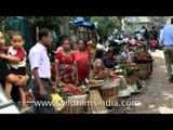 Women lychee vendors on the streets of Kathmandu