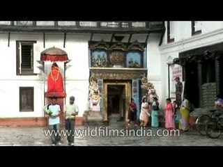 Devotees entering in the temple at Kathmandu
