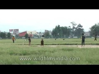 Nepali children playing soccer