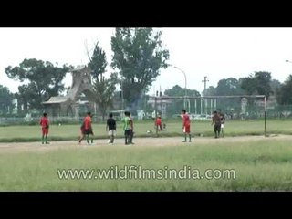 Nepali children playing football