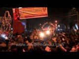Procession enacting lord shiva and Goddess Parvati during Mahashivratri in Varanasi