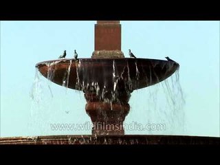 Big fountain like basin outside the Parliament House, Delhi