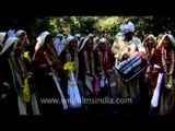 Women from rung tribe singing traditional folk songs during Kangdali procession