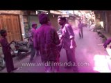 Holi celebration in the streets of Jodhpur