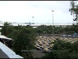 Mumbai Airport arrivals with taxis at stand