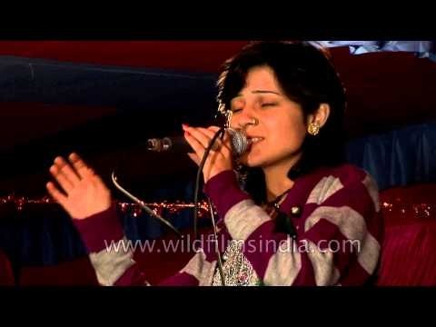 Kumaoni singer Khushi Joshi performs during cultural night at Pangu