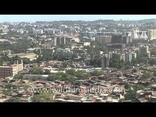 Slums and suburbs of Mumbai from the air