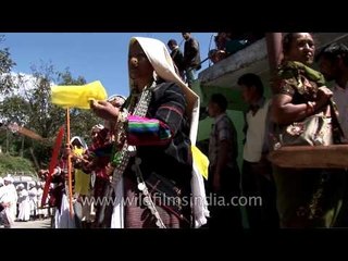 Traditional Kangdali festival procession in Chaundas Valley