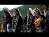 Old Rung people recites traditional songs during the procession of Kangdali Festival