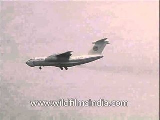 Domestic plane in 1990's landing at Indira Gandhi International Airport, Delhi