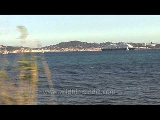 Cruise ship passes by St. Tropez