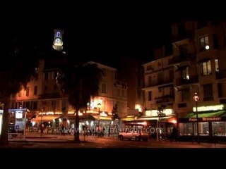 Cannes clock-tower below Le Suquet