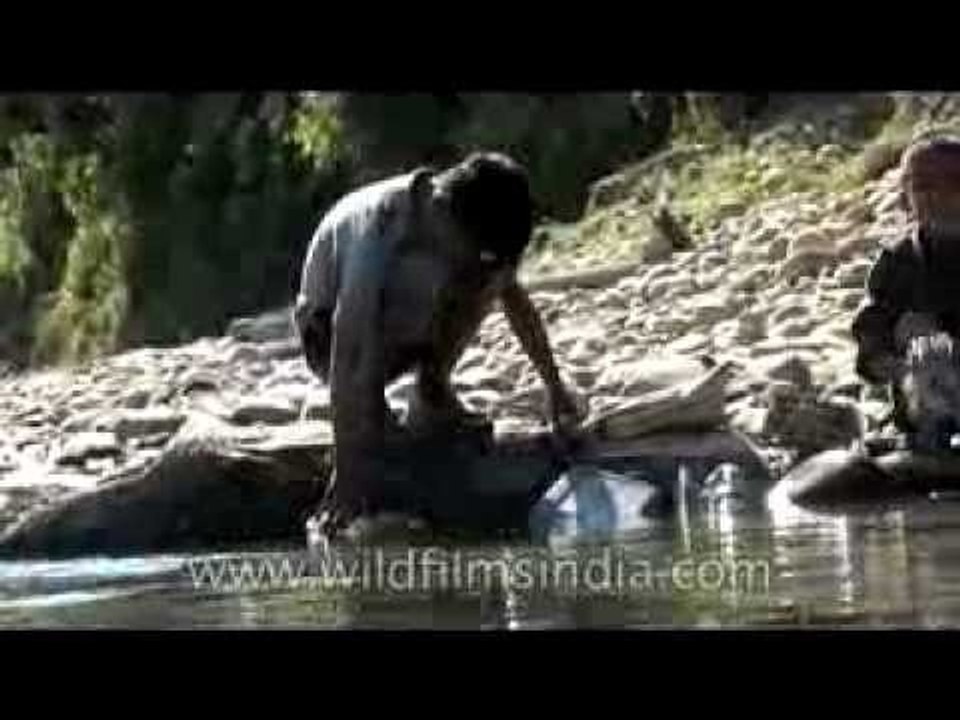 Kids enjoying their riverine existence in Arunachal