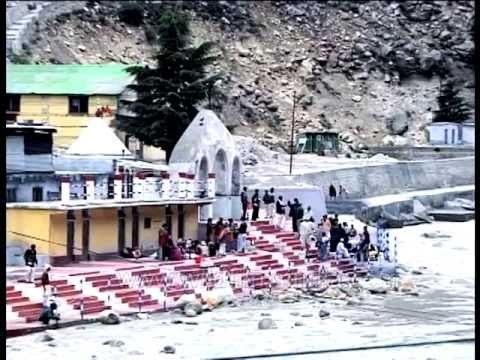 Hindu temple along the river Ganges or Ganga, at Gangotri