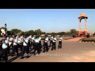 IAF band marching on the ocassion of it's Platinum Jubilee