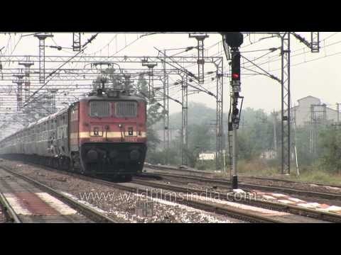 Indian Railways passenger trains moving