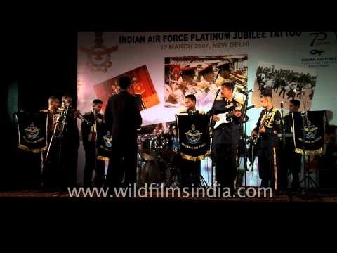 Air Force Band from Sri Lanka participating at Indian Air Force Platinum Jubilee Tattoo in Delhi