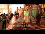 Women doing 'dhoop aarti' of Goddess Durga