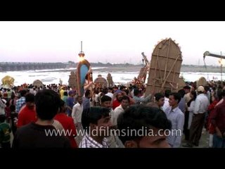 A grand send-off to goddess Durga by the devotees