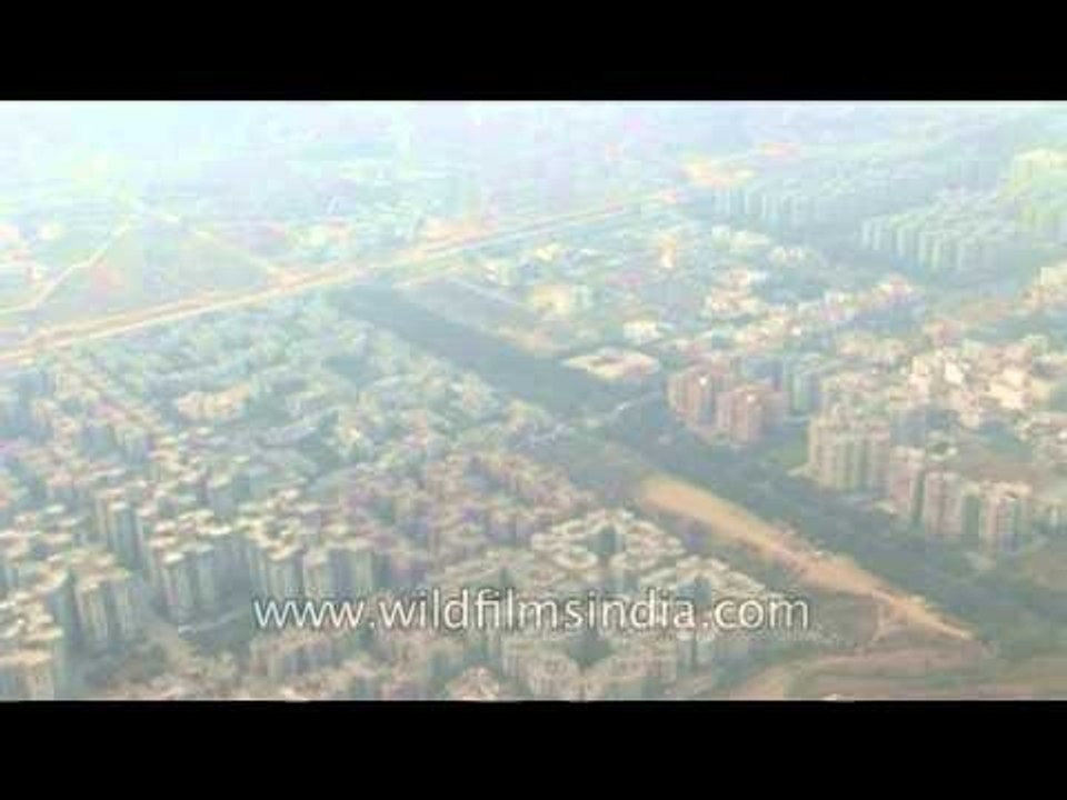 Sky scrapers in the Metro city of Delhi-Gurgaon as seen aerially!