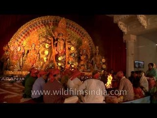 Devotees doing 'Havan' on Durga Puja