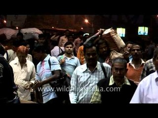 Busy platform at Howrah Station, West Bengal