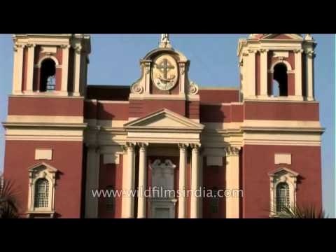 Statue of Jesus Christ atop Sacred Heart Cathedral, New Delhi