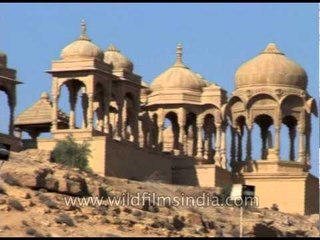 Beautiful chhatris at Bada Bagh in Jaisalmer