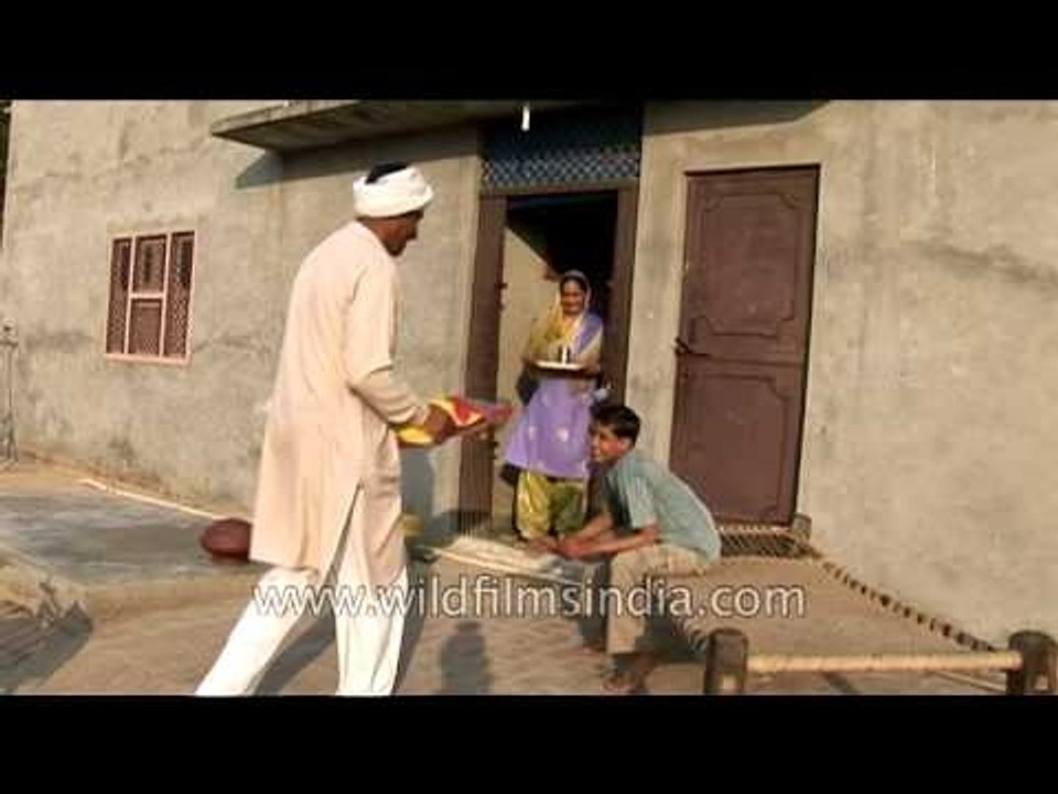 Farmer's small happy family in Uttar Pradesh