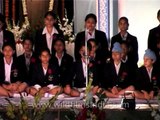 Students of Mother's International School (MIS) singing at Sri Aurobindo Ashram, New Delhi