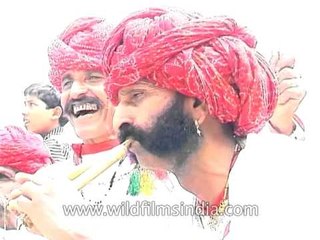Exuberant Rajasthani folk music at the Jaipur Elephant Festival