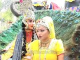 Impersonating Krishna and Radha at the Jaipur Elephant Festival parade!