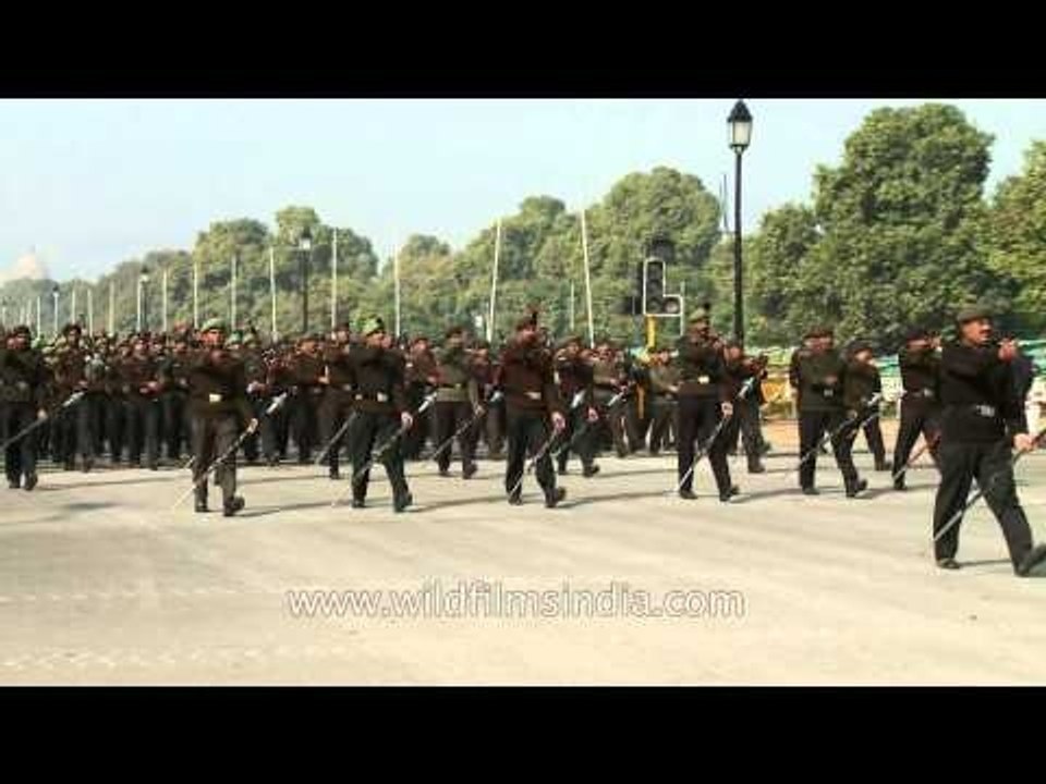 Republic day rehearsal with batons for twirling, Delhi
