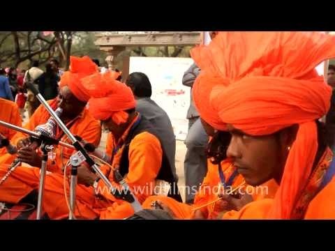 Folk music players performing at Surajkund Mela