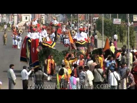 Decorated elephants parade at the Jaipur Elephant Festival a midst Holi fervor!