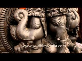 Lord Ganesha idol being crafted at Surajkund Mela
