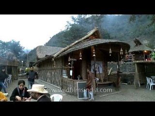 Thatch roofed Rengma Naga hut in Nagaland