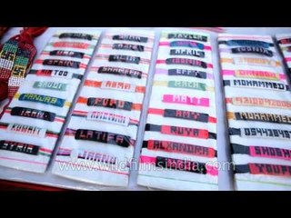 Multi-coloured wristband for sale in Dilli haat