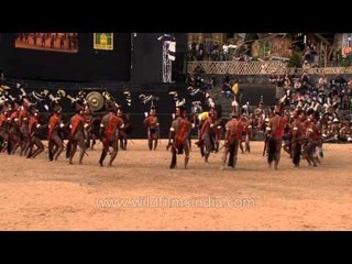 Konyak Nagas singing Aoleang song, Nagaland